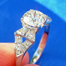 Load image into Gallery viewer, Earth mined Diamond Art Deco Engagement Ring Vintage Platinum Solitaire