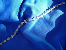 Load image into Gallery viewer, Genuine Diamond Deco Line Tennis Bracelet Elegant Vintage 18K White Gold Design