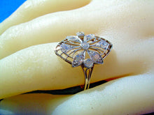 Load image into Gallery viewer, Earth mied Diamond Deco Engagement Ring Antique Filigree Platinum Setting