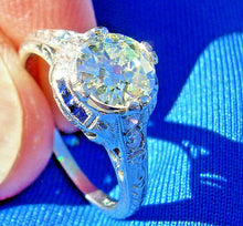 Load image into Gallery viewer, 1.29 carat European cut Diamond Deco Engagement Ring Vintage Solitaire