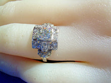 Load image into Gallery viewer, Elegant Earth mined 1.60 carat Diamond Art Deco Engagement Ring Antique Platinum Solitaire size 6.5