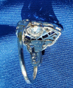 Earthmined Diamond Antique Engagement Ring European Art Deco Platinum Solitaire