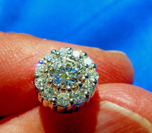 Load image into Gallery viewer, 3 carat Earth mined European Diamond Earrings Antique Design Studs 14k White Gold