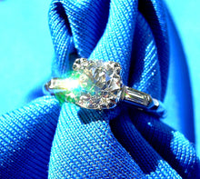 Load image into Gallery viewer, RARE ANTIQUE NATURAL DIAMOND DECO ENGAGEMENT RING 0.88 CARAT SOLITAIRE IN SOLID PLATINUM GIA APPRAISAL