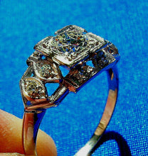 Load image into Gallery viewer, Genuine 0.64 carat European cut Diamond Deco Engagement Ring Vintage Antique Platinum Solitaire
