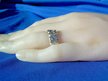 Load image into Gallery viewer, Genuine Diamond Art Deco Wedding Band Antique Eternity Anniversary Ring SIZE 6