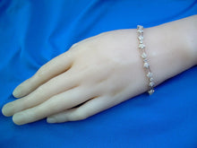 Load image into Gallery viewer, Genuine Diamond Deco Line Tennis Bracelet Elegant Vintage 18K White Gold Design