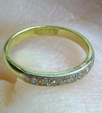 Load image into Gallery viewer, Earth mined Diamond Deco Wedding Band Vintage Platinum and Gold Anniversary Ring