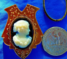 Load image into Gallery viewer, Special Elegant Victorian Memory Locket Brooch Antique 14k Gold Deco Onyx Cameo Pin