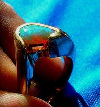 Load image into Gallery viewer, Earth mined Opal Engagement Ring Hand crafted Unique Design Solitaire 14k Gold