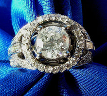 Load image into Gallery viewer, 3.50 carat Earth mined Diamond Engagement Ring Vintage Halo Design Solitaire 18k White Gold