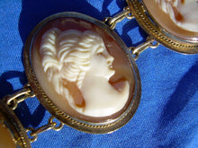Load image into Gallery viewer, Genuine Antique Pictorial Cameo Solid 14k Rose Gold Victorian Bracelet 7.5&quot; inch long
