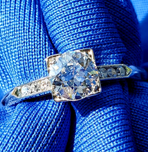 Load image into Gallery viewer, 0.76 carat Earth mined European cut Diamond Deco Engagement Ring Vintage Solitaire