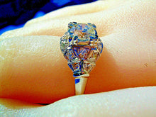 Load image into Gallery viewer, 0.88 carat Genuine Diamond Art Deco Engagement Ring Vintage Platinum Solitaire setting