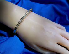 Load image into Gallery viewer, 1 carat Genuine Diamond Deco Bangle Bracelet Elegant Anniversary Cuff 14K Gold