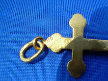 Load image into Gallery viewer, Antique Solid 18K Gold Cross Pendant Rare Find Unique Charm Roman Artifact
