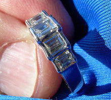 Load image into Gallery viewer, 1.50 carat Genuine Diamond Emerald cut Wedding Band Deco Anniversary Ring 14k White Gold
