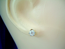 Load image into Gallery viewer, 0.71 Carat Earth mined Diamond Earrings Deco Design Solitaire Studs 14k White Gold
