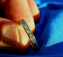 Load image into Gallery viewer, Earth mined Diamond Baguette and Round Wedding Band 14k White Gold Deco Style Anniversary Ring