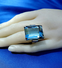 Load image into Gallery viewer, 40 carat European Design Topaz Deco Engagement Ring Vintage Cocktail Solitaire setting