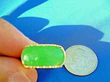 Load image into Gallery viewer, Genuine Earth mined Jade Antique Ring Unique Design Art Deco Solid 18k Gold Setting size 8.75