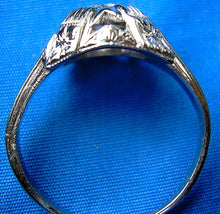 Load image into Gallery viewer, Genuine European Diamond Antique Deco Engagement Ring Vintage Solitaire 14k White Gold