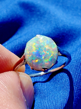 Load image into Gallery viewer, Earthmined Australian Black Opal Engagement Ring Art Deco Platinum Solitaire