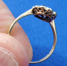 Load image into Gallery viewer, Natural Sapphire Diamond Deco Engagement Ring Antique Vintage European cut Solitaire setting