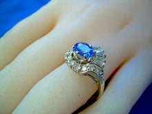 Load image into Gallery viewer, 2.80 carat Tanzanite Diamond Engagement Ring Art Deco vintage Style Solitaire 14k White Gold
