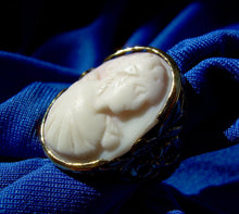 Load image into Gallery viewer, Angel Skin Mediterranean Coral Antique Engagement Ring 14k Victorian Setting 4.5