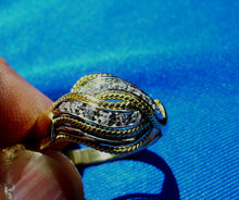 Load image into Gallery viewer, Vintage Damiani Diamond Ring Elegant Unique Deco Style 18k Gold Setting