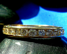 Load image into Gallery viewer, Earth mined Diamond Deco Wedding Band Eternity Anniversary Ring Size 6.5