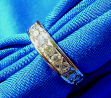 Load image into Gallery viewer, 1.32 carat Earth mined Diamond Deco Wedding Band Half Eternity Anniversary Ring 14k Gold