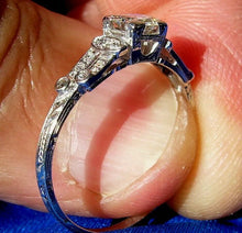 Load image into Gallery viewer, Earth mined European Diamond Art Deco Engagement Ring Antique Design Platinum Solitaire Setting
