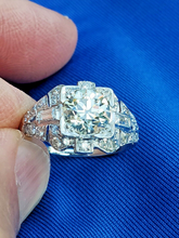 Load image into Gallery viewer, 2.06 carat Earth mined European cut Diamond Art Deco Engagement Ring Antique Platinum Solitaire
