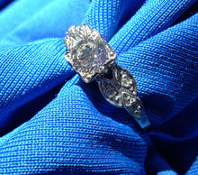 Load image into Gallery viewer, Earth mined Diamond Art Deco Engagement Ring Vintage Platinum Solitaire
