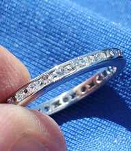 Load image into Gallery viewer, Earth Mined European Diamond Deco Wedding Band Vintage Antique Platinum Eternity Ring
