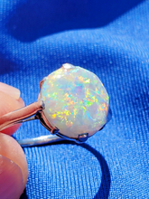 Load image into Gallery viewer, Earthmined Australian Black Opal Engagement Ring Art Deco Platinum Solitaire