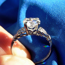 Load image into Gallery viewer, 1.18 carat Earth mined Diamond Art Deco Engagement Ring Antique Platinum Solitaire