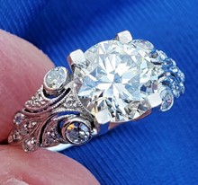 Load image into Gallery viewer, 1.85 Carat Earth mined Diamond Art Deco Engagement Ring Vintage Antique Platinum Solitaire