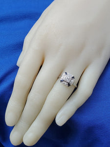 0.76 carat Earth mined Antique Diamond Engagement Ring European Deco Platinum Solitaire size 5.25