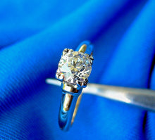 Load image into Gallery viewer, Earth mined European cut Diamond Deco Engagement Ring Vintage Cushion Solitaire