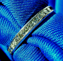 Load image into Gallery viewer, Genuine 1 carat Diamond Platinum Art Deco Wedding Band Antique Eternity Anniversary Ring SIZE 5.5