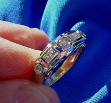 Load image into Gallery viewer, Earth mined Diamond Deco Design Wedding Band 14K White Gold Anniversary Ring