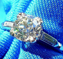 Load image into Gallery viewer, RARE ANTIQUE NATURAL DIAMOND DECO ENGAGEMENT RING 0.88 CARAT SOLITAIRE IN SOLID PLATINUM GIA APPRAISAL