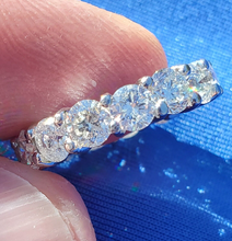 Load image into Gallery viewer, EARTH MINED Diamond Deco Wedding Band Antique Style Eternity Anniversary Ring size 5.5