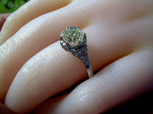 Load image into Gallery viewer, 1.48 carat Earth mined Antique Cushion cut Diamond Engagement Ring Platinum Solitare