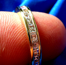 Load image into Gallery viewer, 3.62 carat Genuine Square French cut Diamond Deco Wedding Band Carre Eternity Anniversary Ring Size 7.25