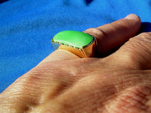 Load image into Gallery viewer, Genuine Earth mined Jade Antique Ring Unique Design Art Deco Solid 18k Gold Setting size 8.75