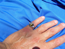 Load image into Gallery viewer, 12 CARAT Earth Mined Chrysoberyl Cats Eye Platinum Diamond Art Deco Ring